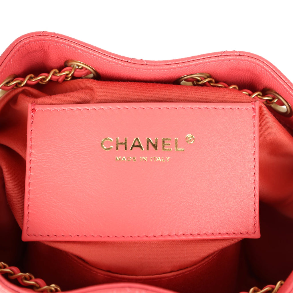 Mini 25 Hobo Bag Coral Pink Caviar Antique Gold Hardware