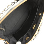 Top Handle Shopping Bag Black Patent Leather Gold Hardware