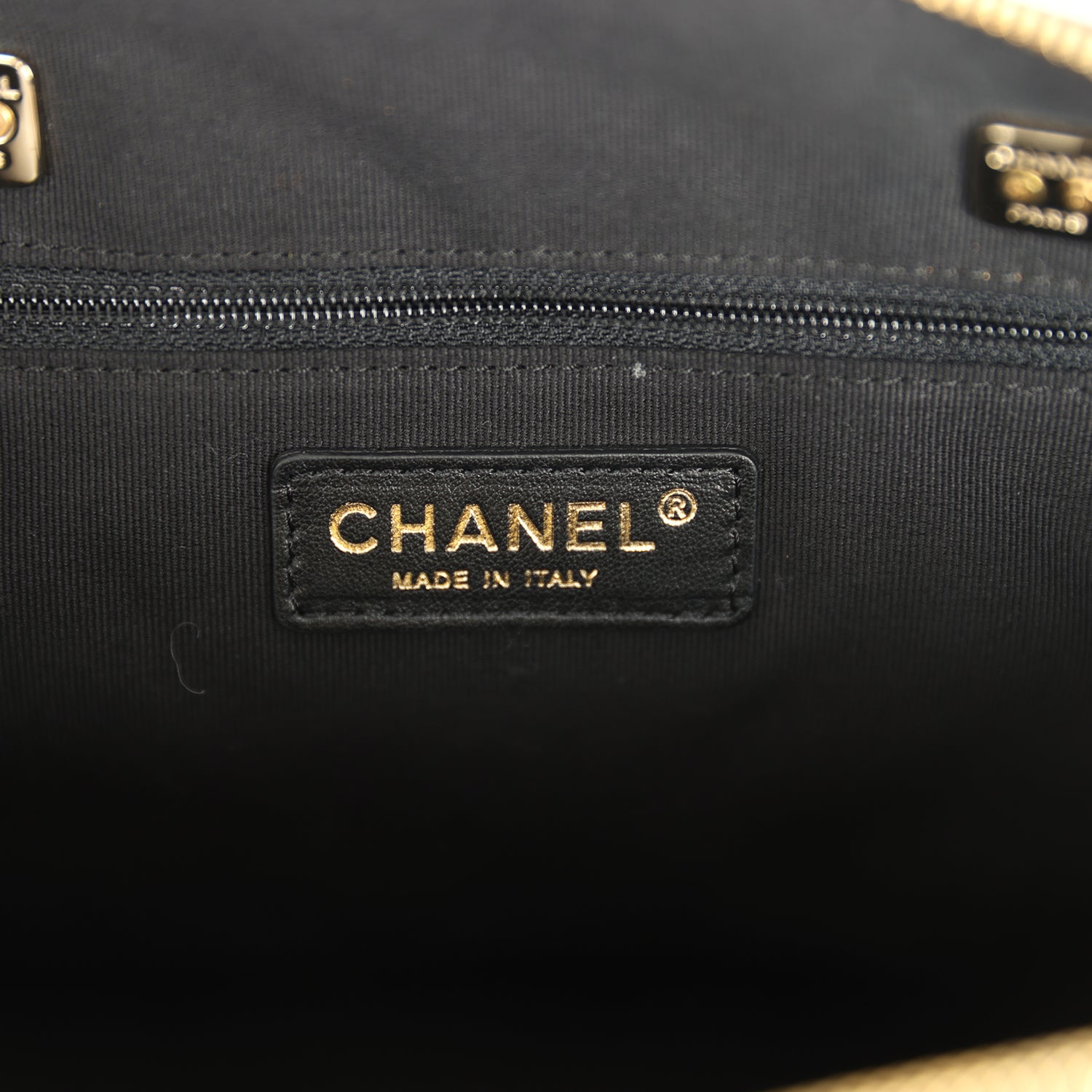 Top Handle Shopping Bag Black Patent Leather Gold Hardware