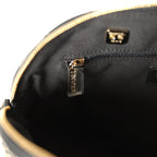 Top Handle Shopping Bag Black Patent Leather Gold Hardware