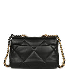 Medium 19 Flap Bag Black Shiny Lambskin Mixed Hardware