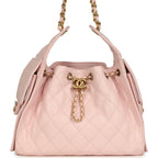 Small 25 Hobo Bag Light Pink Caviar Antique Gold Hardware