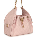 Small 25 Hobo Bag Light Pink Caviar Antique Gold Hardware