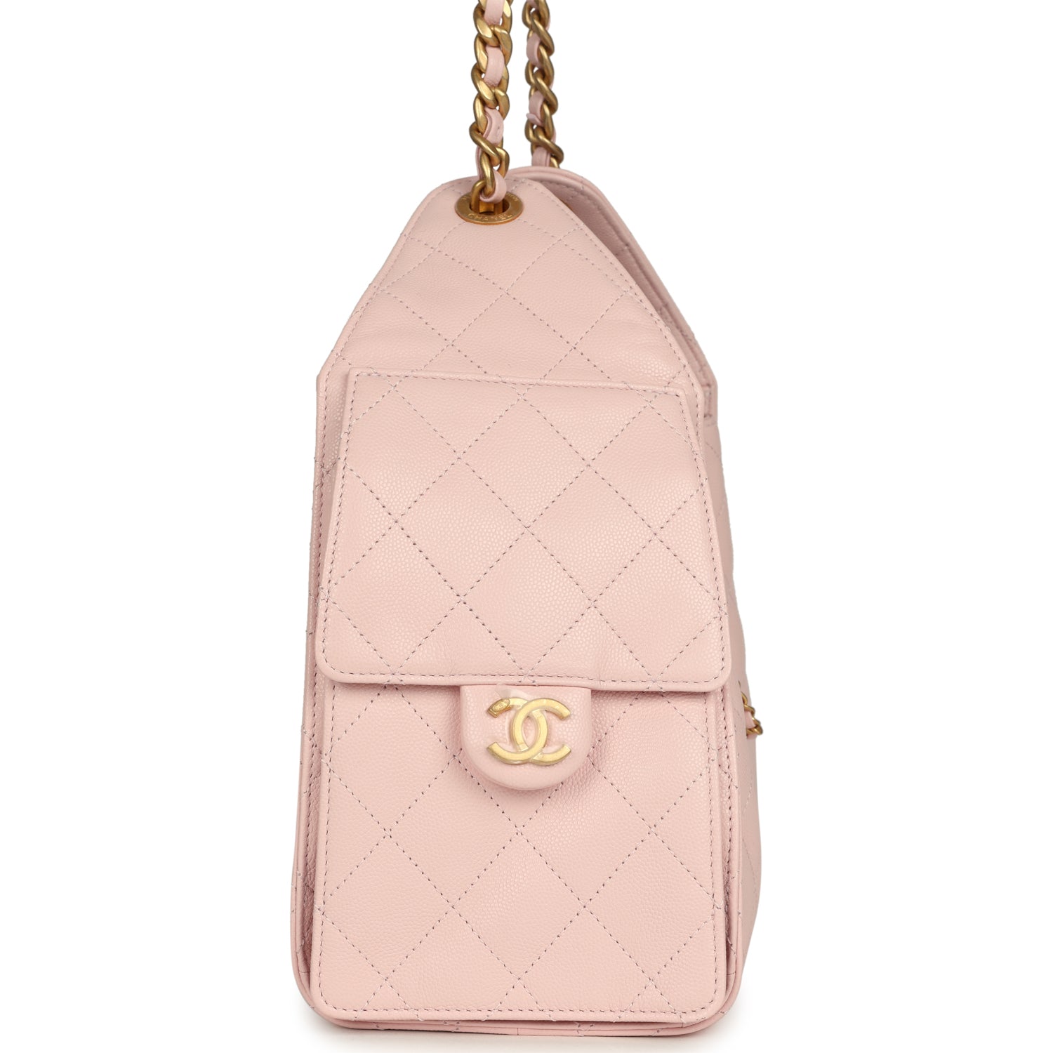Small 25 Hobo Bag Light Pink Caviar Antique Gold Hardware