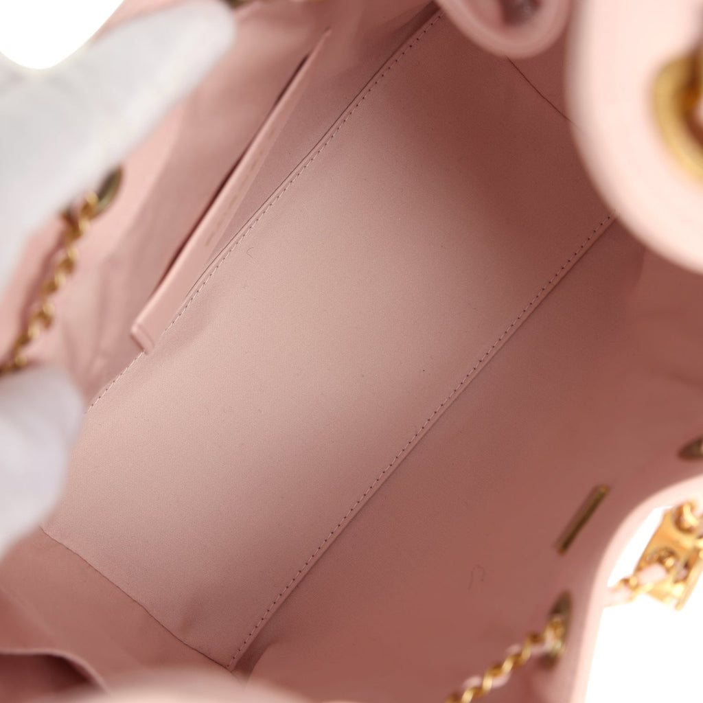 Small 25 Hobo Bag Light Pink Caviar Antique Gold Hardware