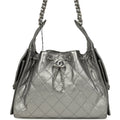Small 25 Hobo Bag Metallic Anthracite Caviar Silver Hardware