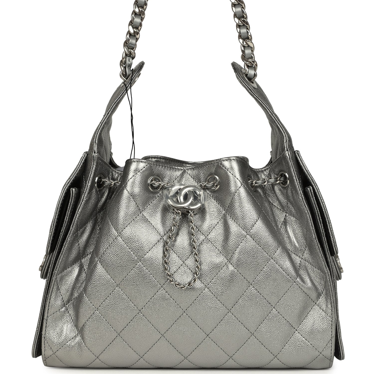 Small 25 Hobo Bag Metallic Anthracite Caviar Silver Hardware