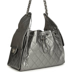 Small 25 Hobo Bag Metallic Anthracite Caviar Silver Hardware