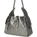 Small 25 Hobo Bag Metallic Anthracite Caviar Silver Hardware