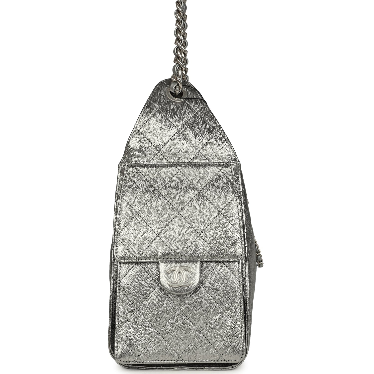 Small 25 Hobo Bag Metallic Anthracite Caviar Silver Hardware