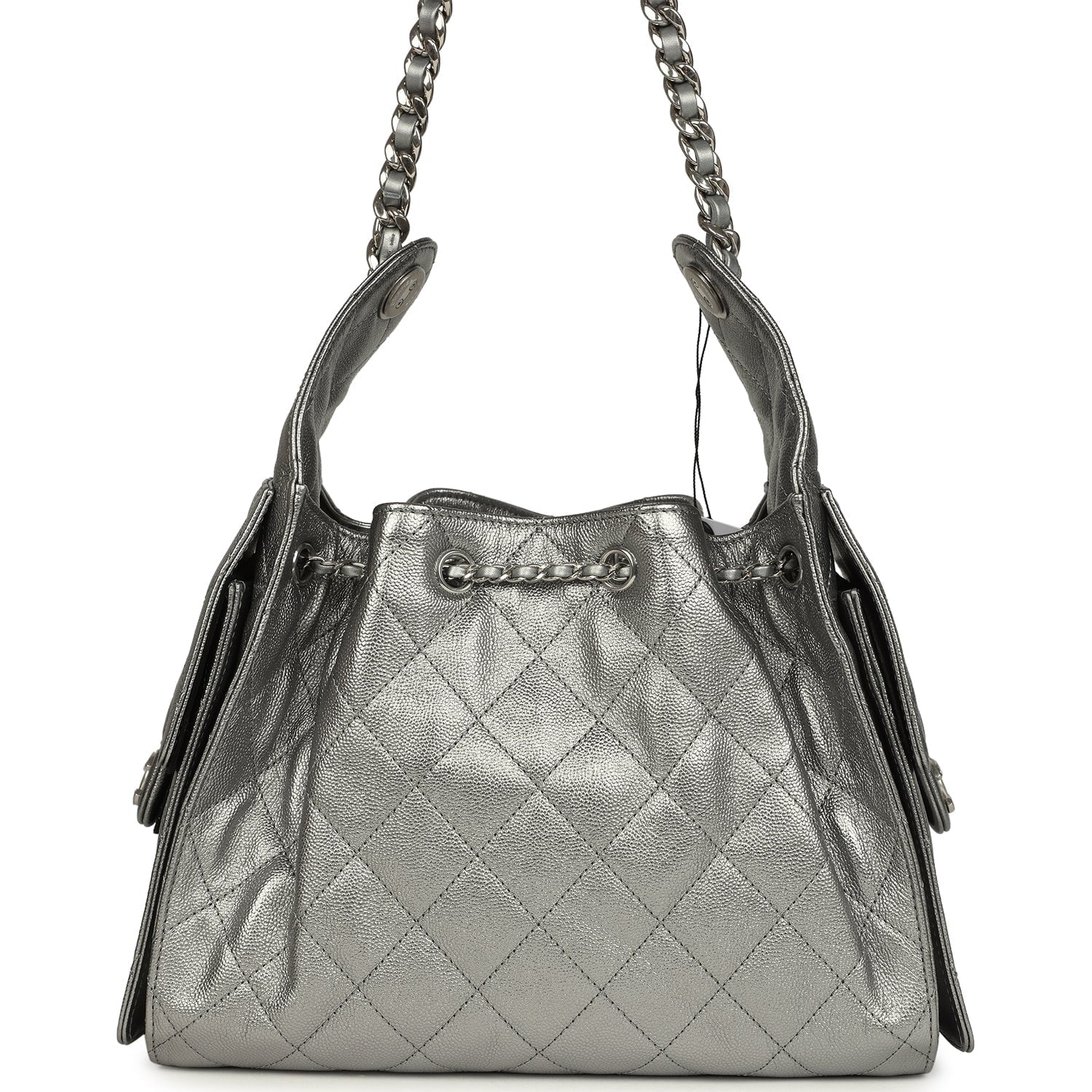 Small 25 Hobo Bag Metallic Anthracite Caviar Silver Hardware