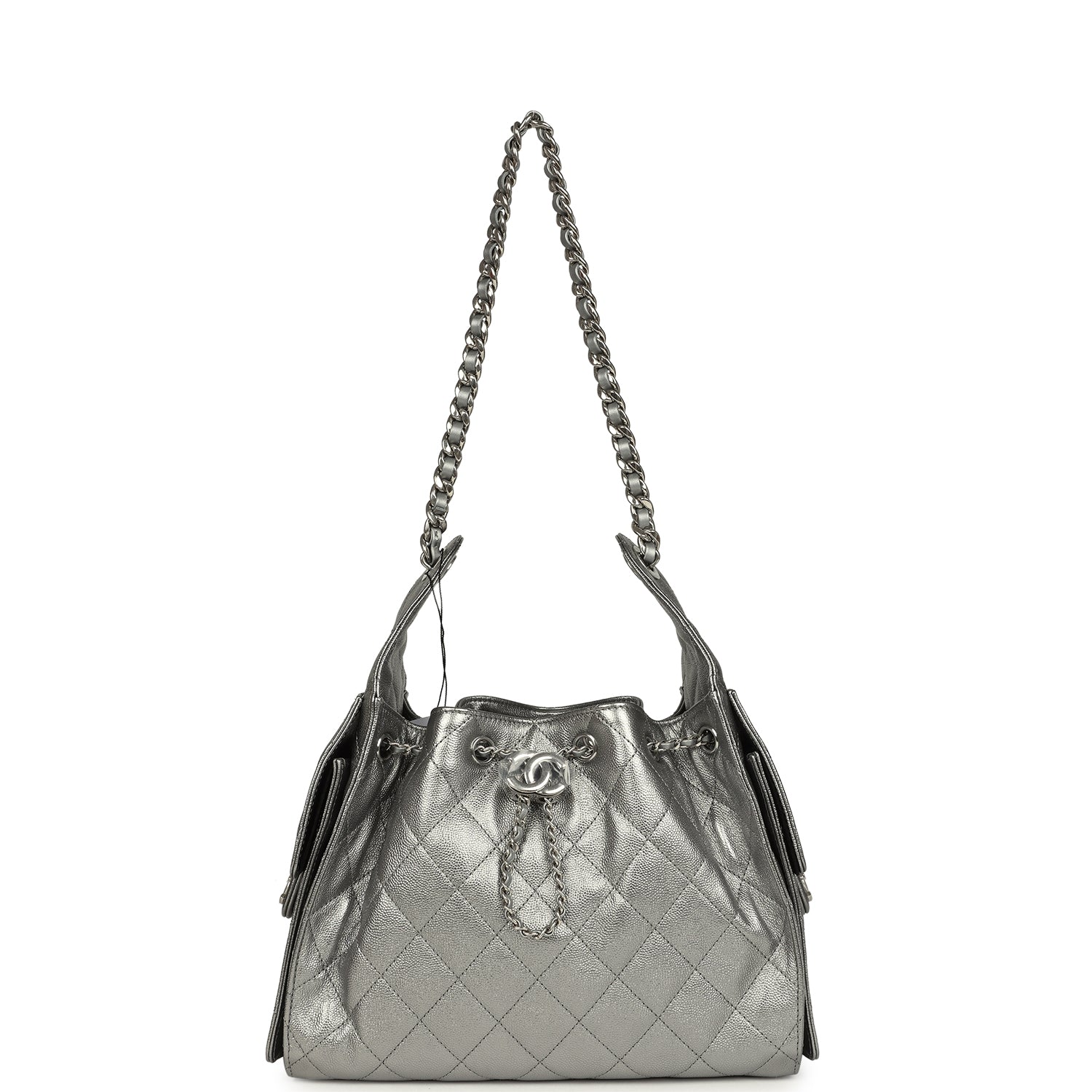 Small 25 Hobo Bag Metallic Anthracite Caviar Silver Hardware