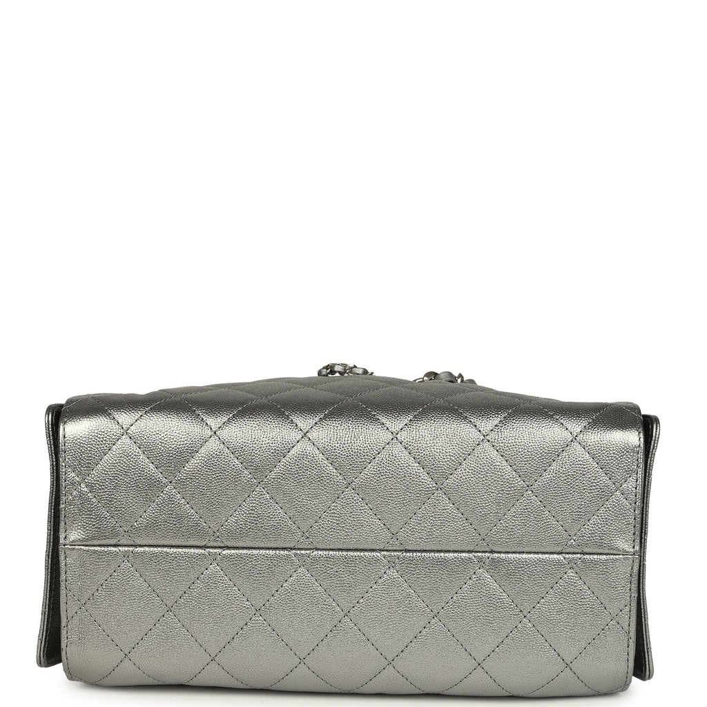 Small 25 Hobo Bag Metallic Anthracite Caviar Silver Hardware
