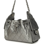 Mini 25 Hobo Bag Anthracite Metallic Caviar Silver Hardware