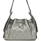Mini 25 Hobo Bag Anthracite Metallic Caviar Silver Hardware