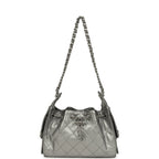 Mini 25 Hobo Bag Anthracite Metallic Caviar Silver Hardware