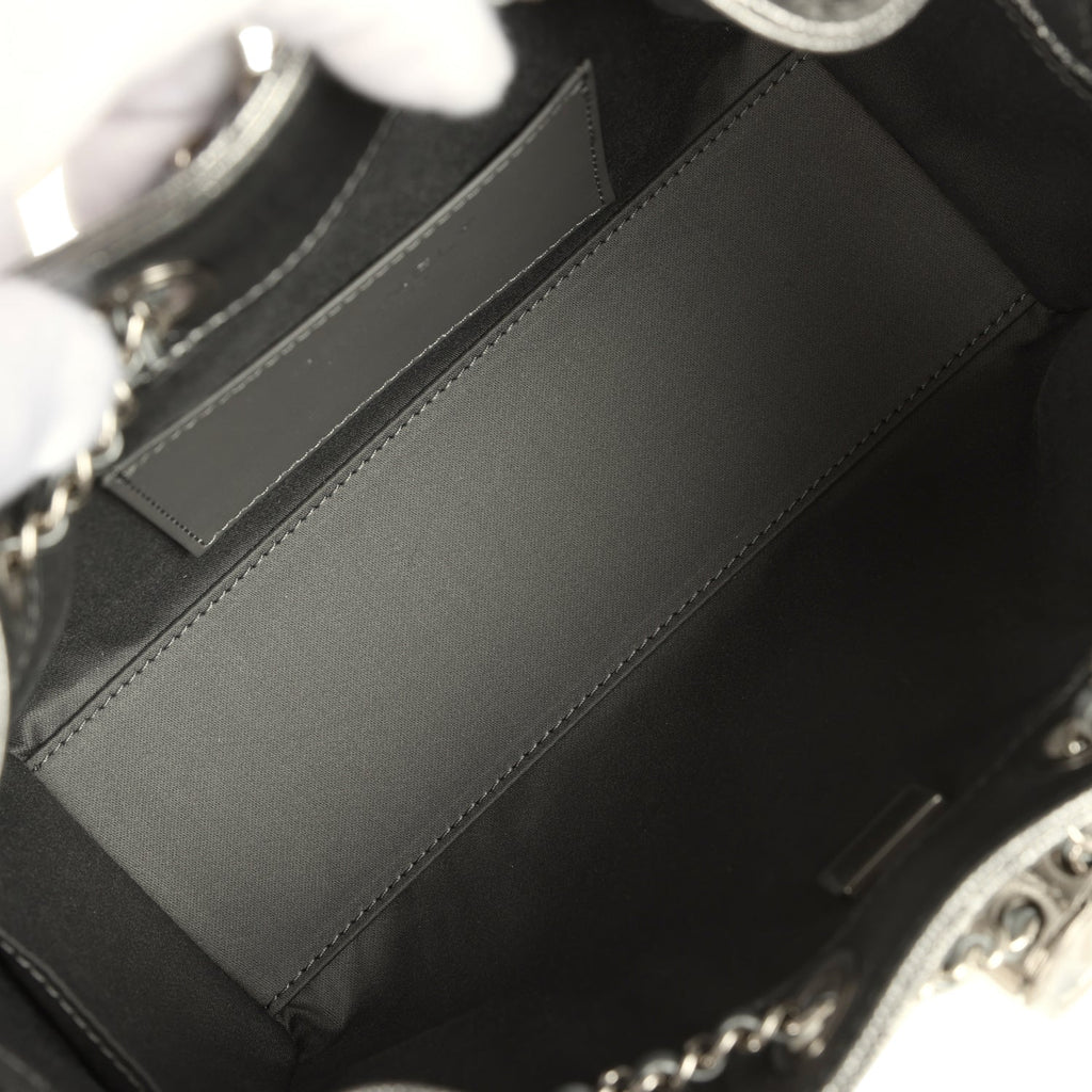 Mini 25 Hobo Bag Anthracite Metallic Caviar Silver Hardware