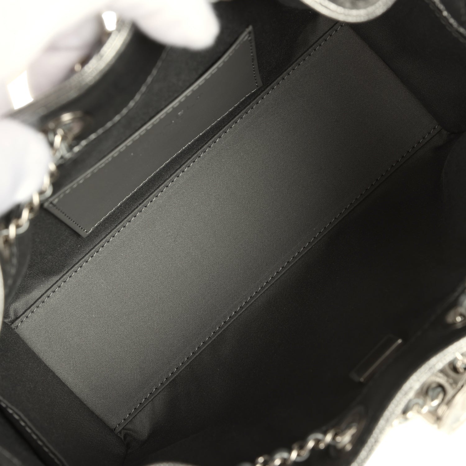 Mini 25 Hobo Bag Anthracite Metallic Caviar Silver Hardware