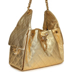 Small 25 Hobo Bag Metallic Gold Caviar Antique Gold Hardware