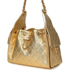 Small 25 Hobo Bag Metallic Gold Caviar Antique Gold Hardware