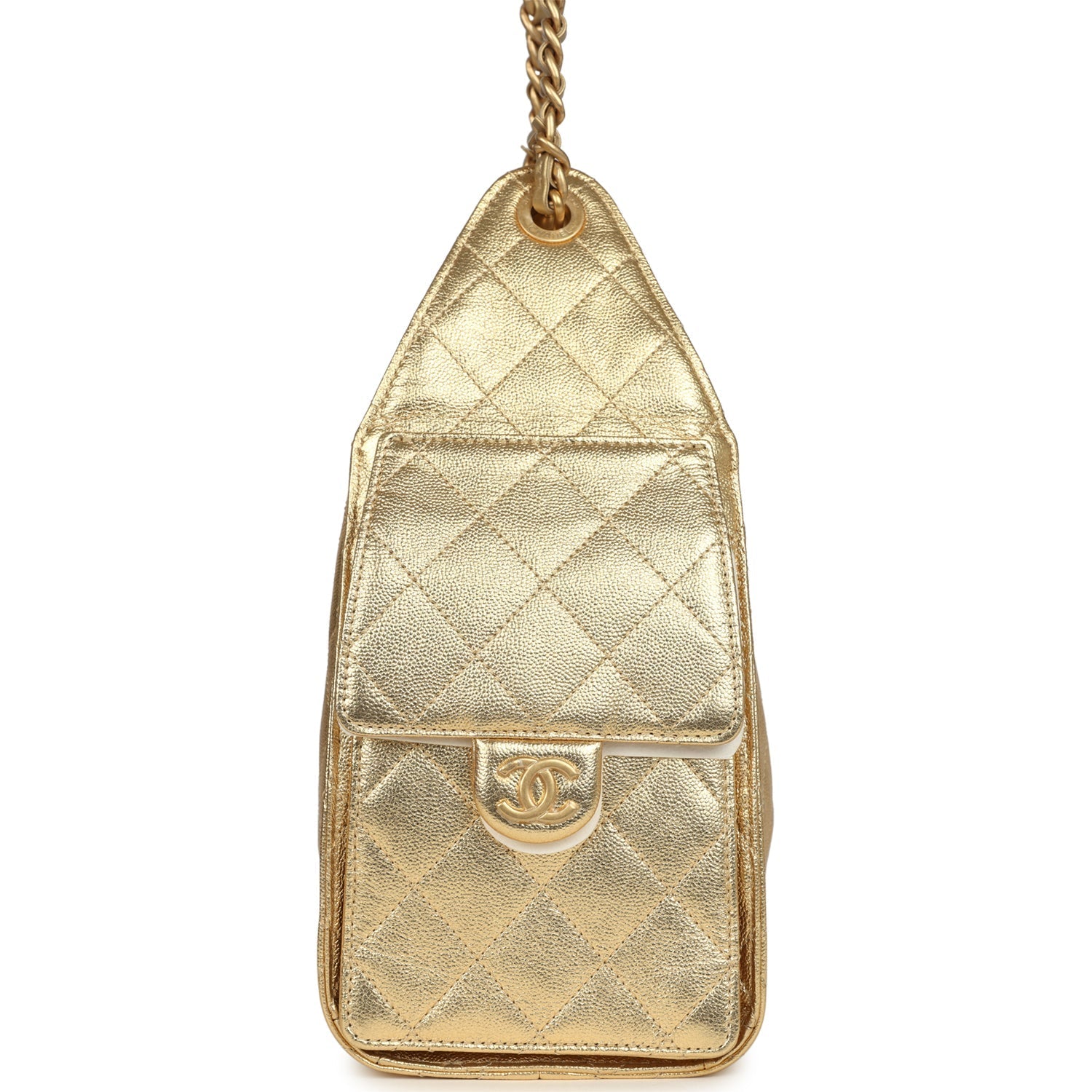 Small 25 Hobo Bag Metallic Gold Caviar Antique Gold Hardware