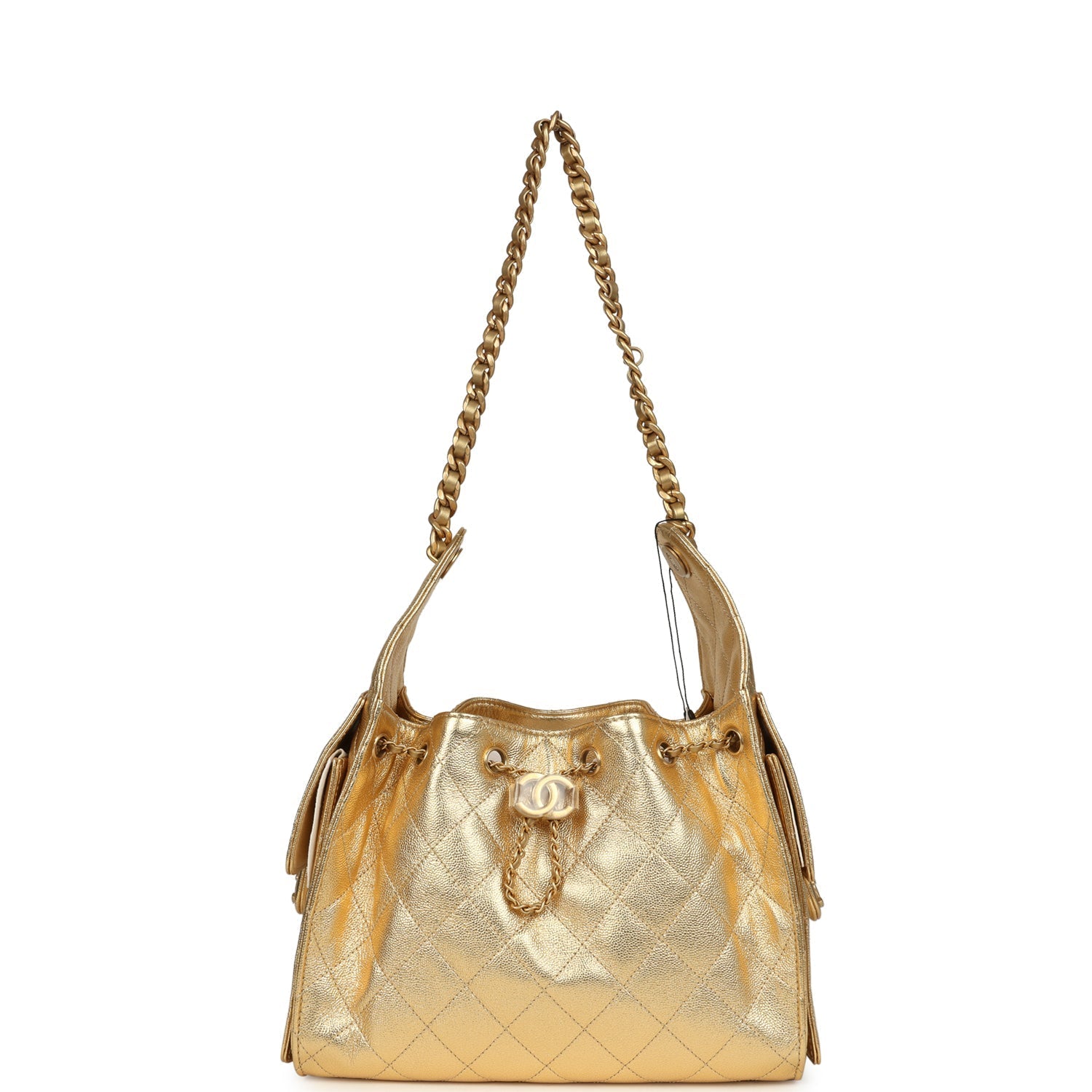 Small 25 Hobo Bag Metallic Gold Caviar Antique Gold Hardware