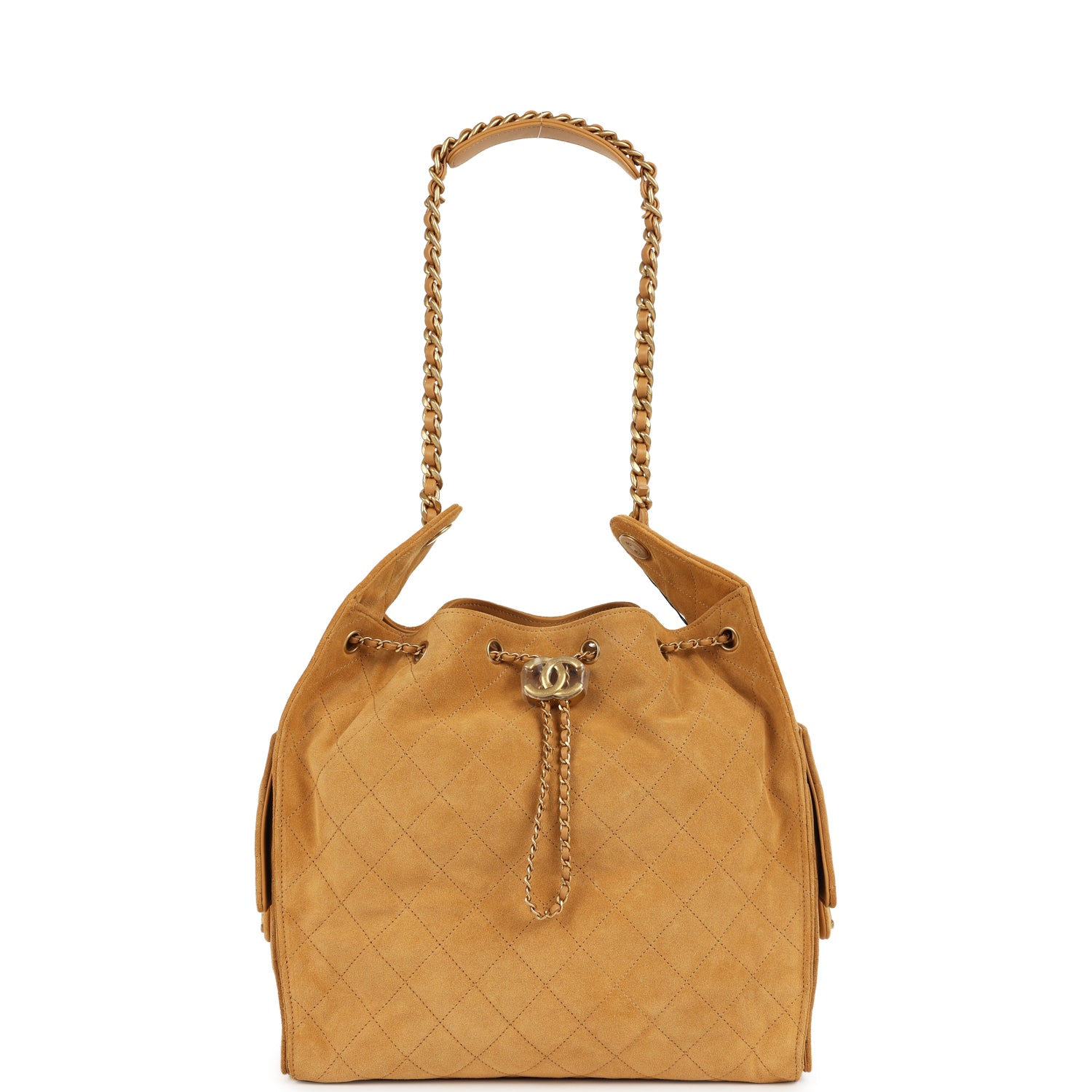 Medium 25 Hobo Bag Beige Suede Antique Gold Hardware
