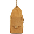 Medium 25 Hobo Bag Beige Suede Antique Gold Hardware