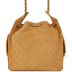 Medium 25 Hobo Bag Beige Suede Antique Gold Hardware