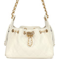 Mini 25 Hobo Bag White Caviar Antique Gold Hardware