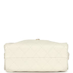 Mini 25 Hobo Bag White Caviar Antique Gold Hardware