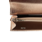 Top Handle Wallet On Chain WOC Metallic Copper Shiny Caviar Light Gold Hardware