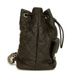 Mini Duma Drawstring Backpack Khaki Lambskin Light Gold Hardware