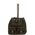 Mini Duma Drawstring Backpack Khaki Lambskin Light Gold Hardware
