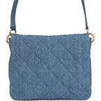 Small Supple Twins Hobo Bag Light Blue Denim Brushed Gold Hardware