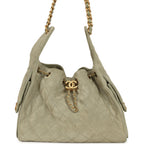 Small 25 Hobo Bag Olive Green Suede Antique Gold Hardware
