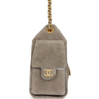 Mini 25 Hobo Bag Dark Grey Suede Antique Gold Hardware