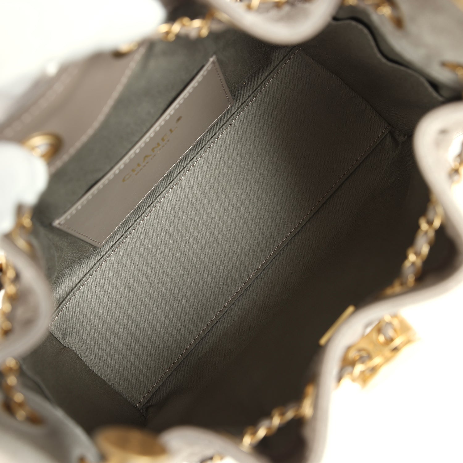 Mini 25 Hobo Bag Dark Grey Suede Antique Gold Hardware