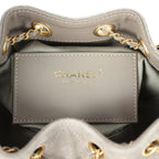 Mini 25 Hobo Bag Dark Grey Suede Antique Gold Hardware