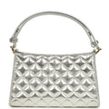 Small Quilted CC Shoulder Bag Metallic Silver Aged Calfskin Gold Hardware