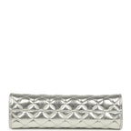 Small Quilted CC Shoulder Bag Metallic Silver Aged Calfskin Gold Hardware