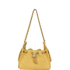 Mini 25 Hobo Bag Yellow Suede Antique Gold Hardware