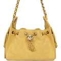 Mini 25 Hobo Bag Yellow Suede Antique Gold Hardware