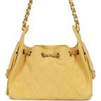 Mini 25 Hobo Bag Yellow Suede Antique Gold Hardware