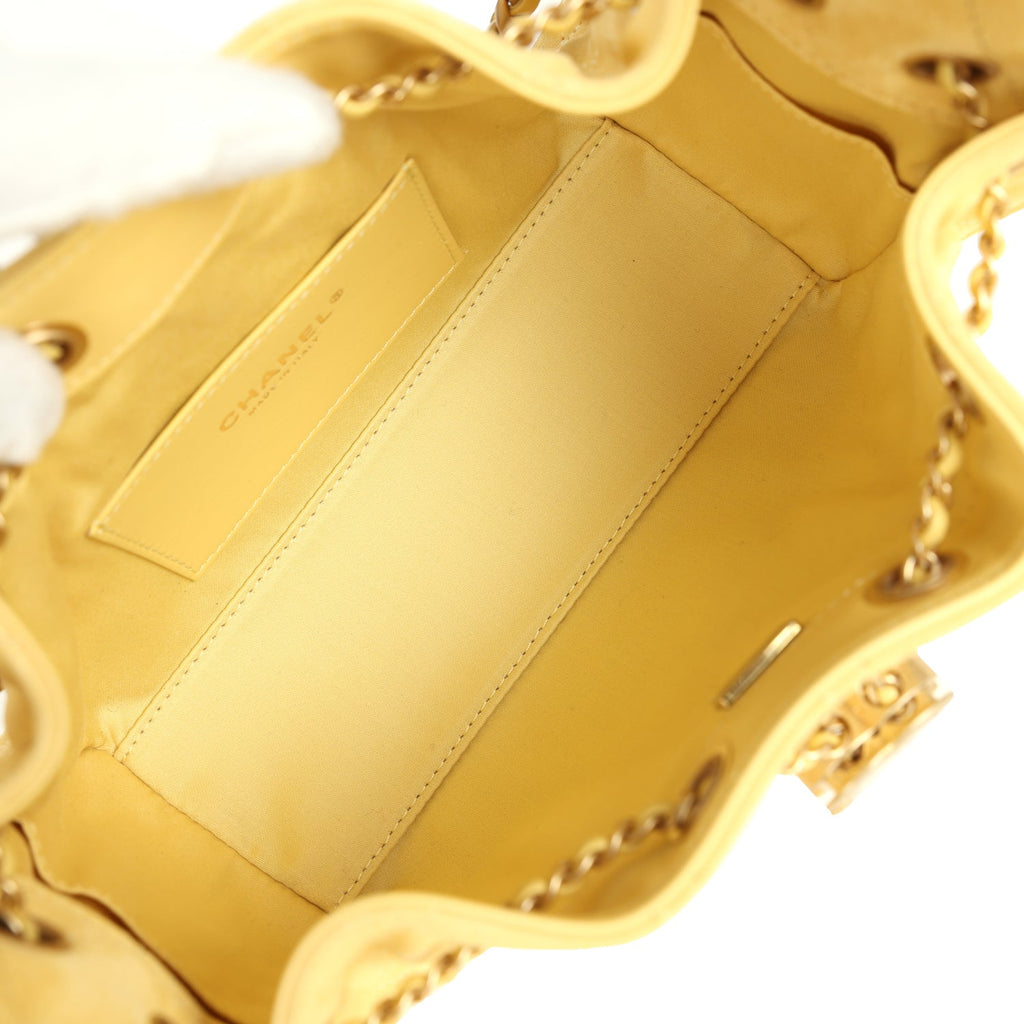 Mini 25 Hobo Bag Yellow Suede Antique Gold Hardware