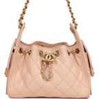 Mini 25 Hobo Bag Light Pink Caviar Antique Gold Hardware