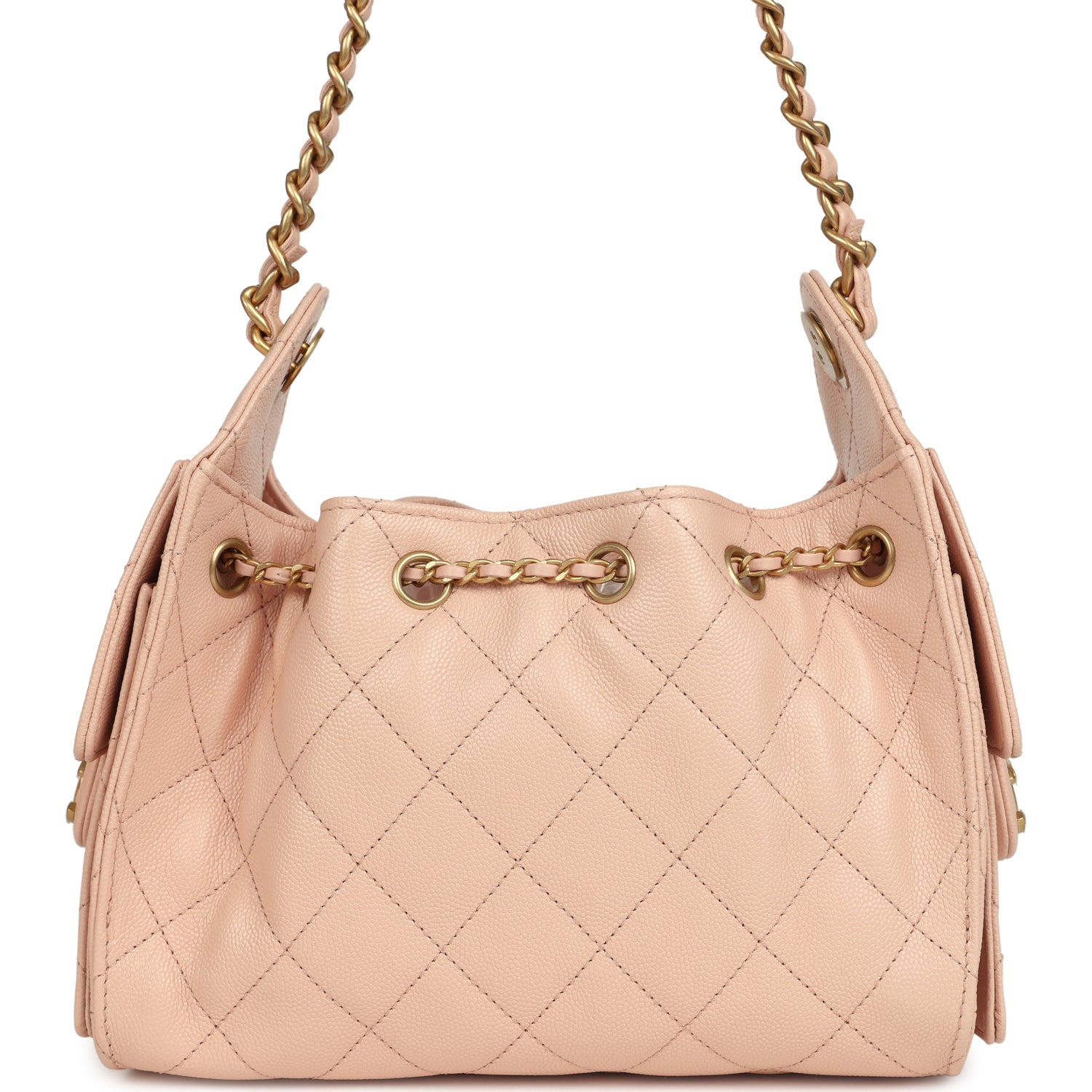 Mini 25 Hobo Bag Light Pink Caviar Antique Gold Hardware