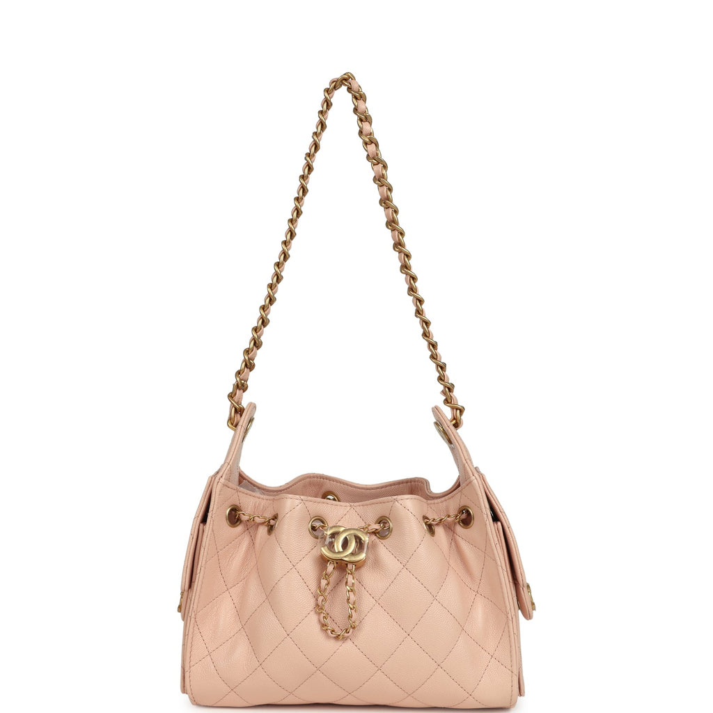 Mini 25 Hobo Bag Light Pink Caviar Antique Gold Hardware