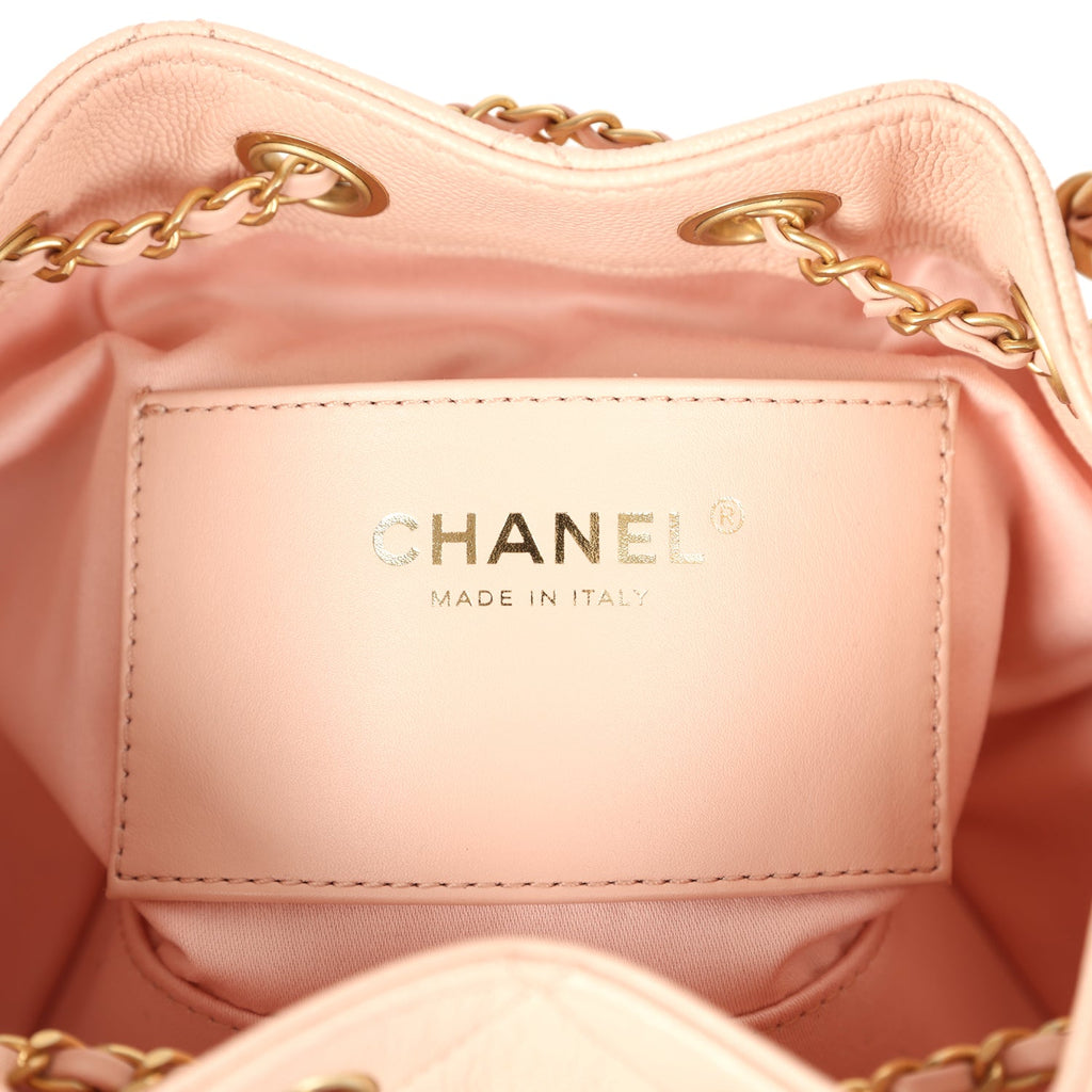 Mini 25 Hobo Bag Light Pink Caviar Antique Gold Hardware