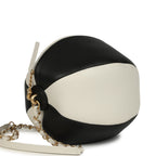 Coco Beach Ball Bag Black and White Calfskin Antique Gold Hardware